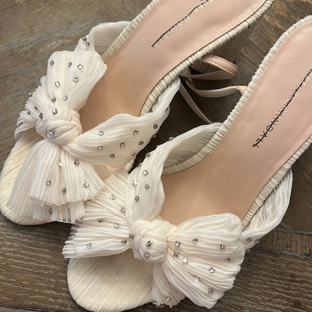 Loeffler Randall Camellia Rhinestone Bow Heel 8.5 - Picture 2 of 9